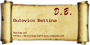 Dulovics Bettina névjegykártya