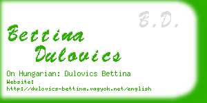 bettina dulovics business card